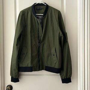 Hemoon mens zip up Bomber lightweight flight Jacket pockets galore size L